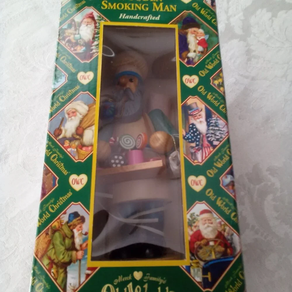 Candyman Vintage Old World Christmas Incense Smoker Merck Hand painted New In Bo